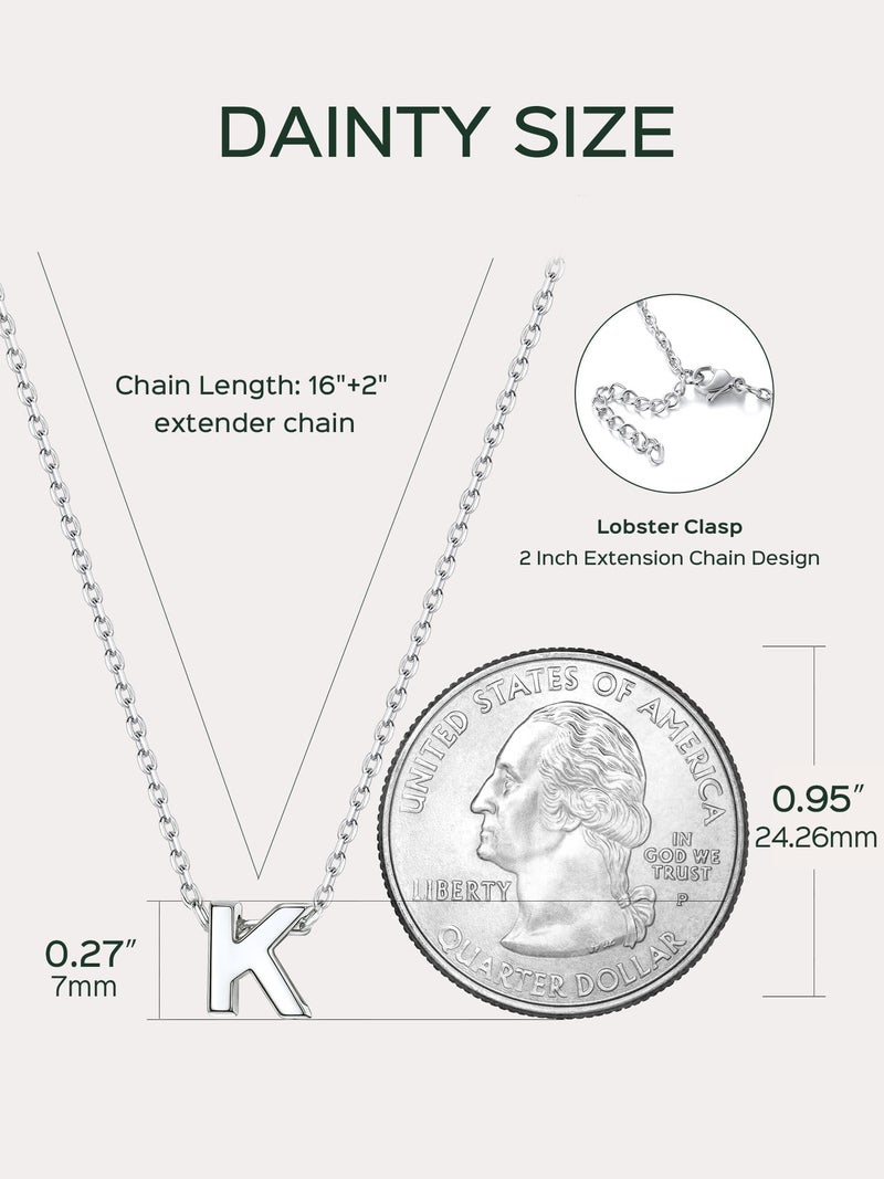 ChicSilver قلادة أولية أنيقة من الفضة الإسترليني 925 للنساء، مجوهرات اسم شخصية بحرف K، هدايا عيد الميلاد - Image 5